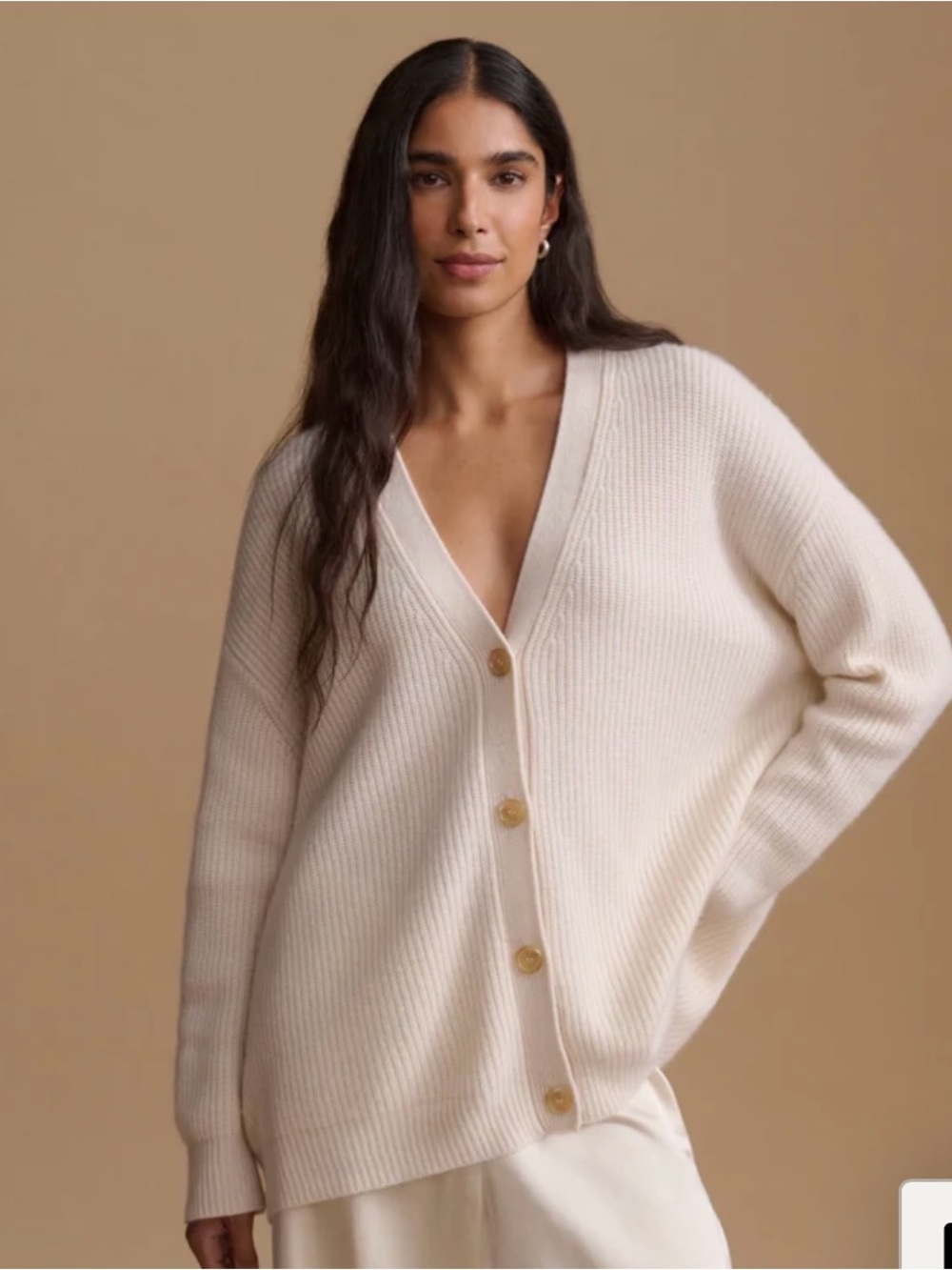 JENNI KAYNE Ivory Cashmere Cocoon Cardigan (XXS)
